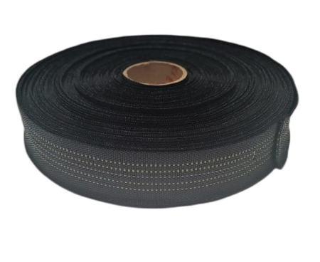 Czarny pas tapicerski parciany o szerokości 60 mm do tapicerki i produkcji mebli