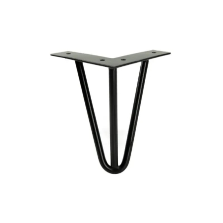 Czarna nóżka meblowa Hairpin Loft h-150 mm z metalu, idealna do stolików kawowych i mebli w stylu loftowym..jpg