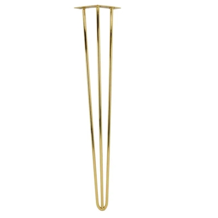 Nóżka meblowa HAIRPIN 71 cm złoty chrom, trzy pręty, elegancka i wytrzymała podstawa do stołów, biurek i stolików..jpg