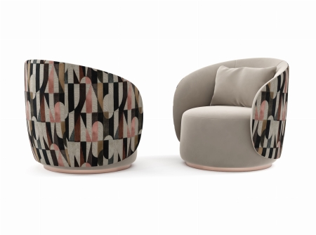 Empire materiał obiciowy z welvetowym wzorem i tłem przypominajacym len