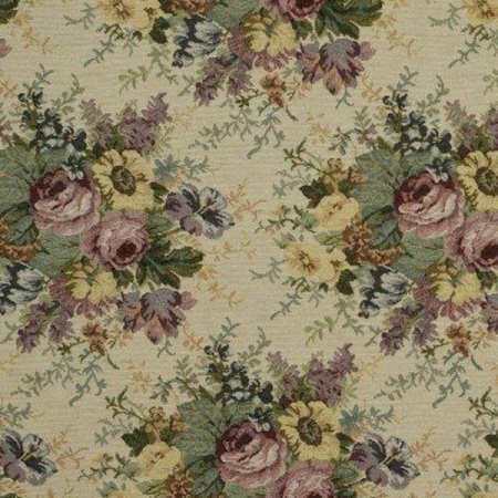 Bukiety Klasyczne SIM 1, gobelinowa tkanina tapicerska, jasne tło ecru, klasyczny wzór kwiatowy..jpg