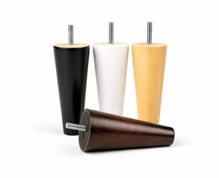 MARCHEWKA STOŻEK PROSTY h-12 drewniane nóżki meblowe stożkowe z gwintem montażowym w czterech kolorach.jpg