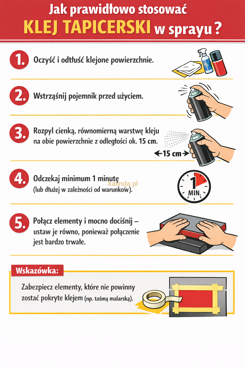 Instrukcja krok po kroku jak prawidłowo stosować klej tapicerski w sprayu