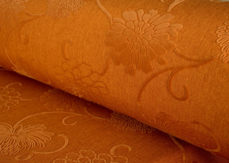 FURIO 450 KWIAT ORANGE  z flokowanym wzorem roślinnym 3D.