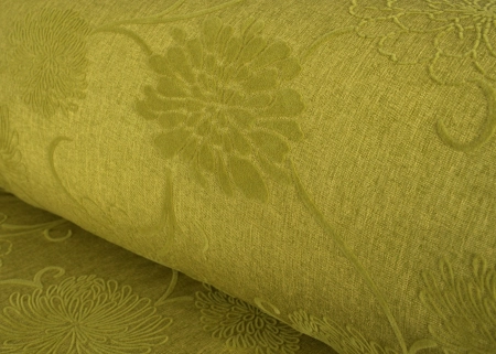 FURIO 650 KWIAT ZIELONY z flokowanym wzorem roślinnym 3D.