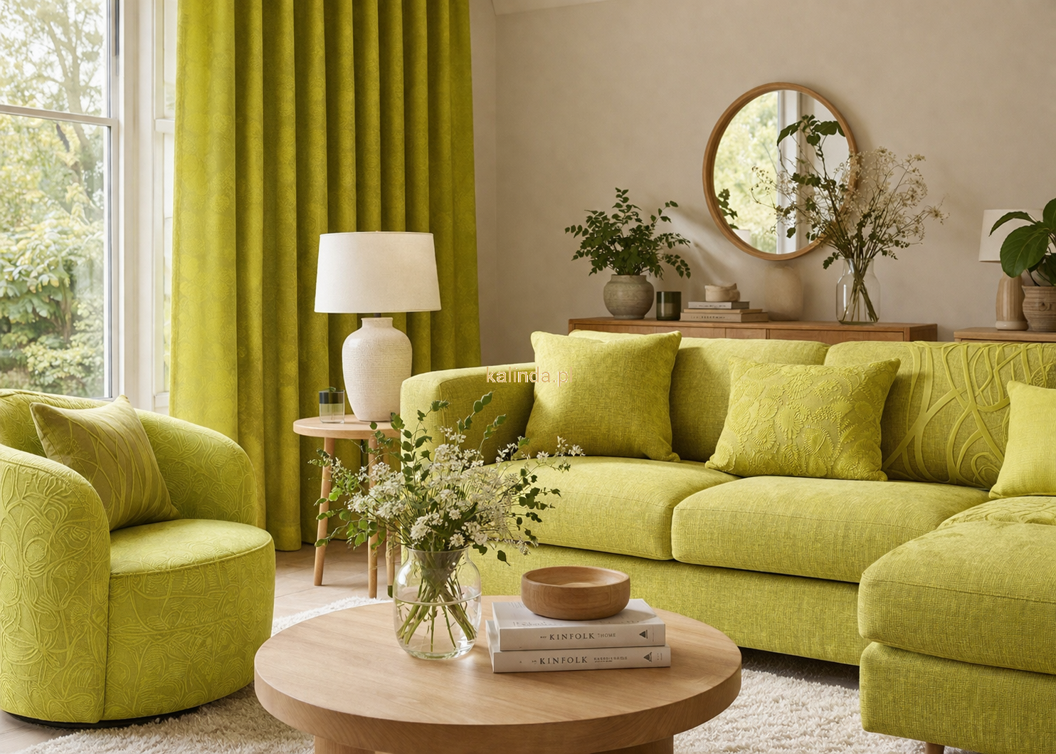 Tkanina Furio Kwiat z flokowanym wzorem roślinnym 3D.  ARANŻACJA.