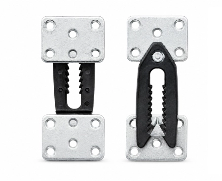 Złącze krokodylek 14 cm do mebli tapicerowanych, metalowo-plastikowy łącznik do sof, łóżek hotelowych, puf i narożników.