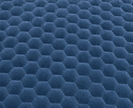 Granatowa tkanina VELVET PIK - pikowany welur z geometrycznym wzorem plastra miodu