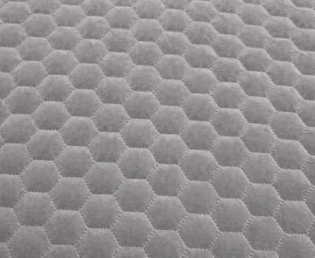 VELVET PIK 64 ciepłoszara tkanina welurowa pikowana w geometrycznym wzorem heksagonów