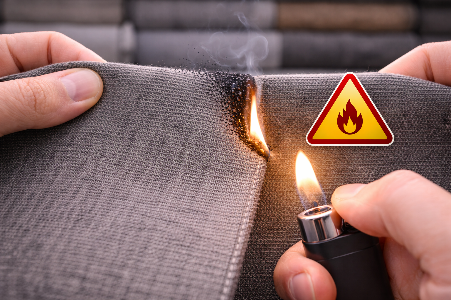 Bezpieczne tkaniny a płomień