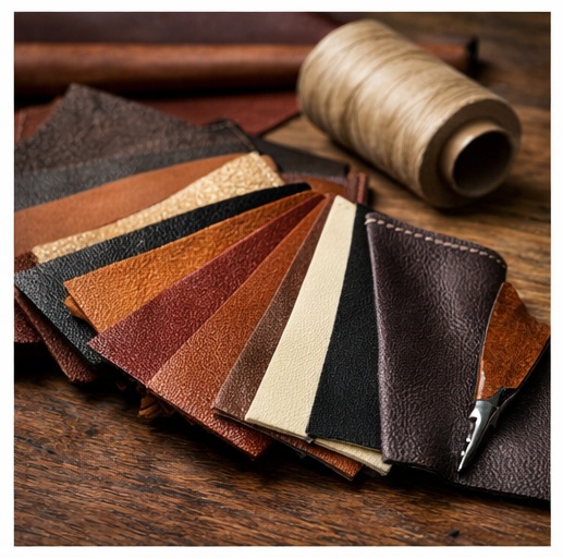 Próbki skór meblowych stosowanych w tapicerstwie – różne rodzaje i faktury